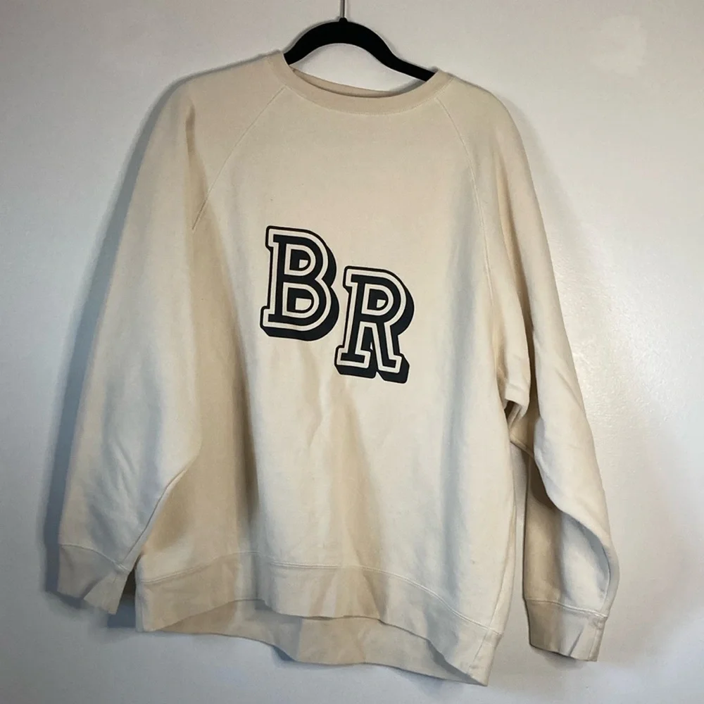 Brunette The Label Cream Crew Neck Sweater small medium - Picture 2 of 6